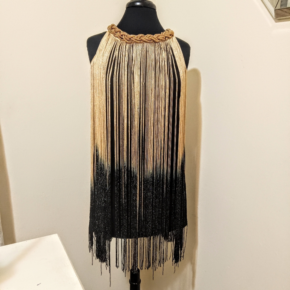 Gold Chain Fringe Dress